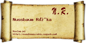 Nussbaum Réka névjegykártya