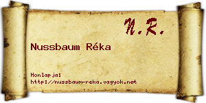 Nussbaum Réka névjegykártya