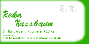 reka nussbaum business card